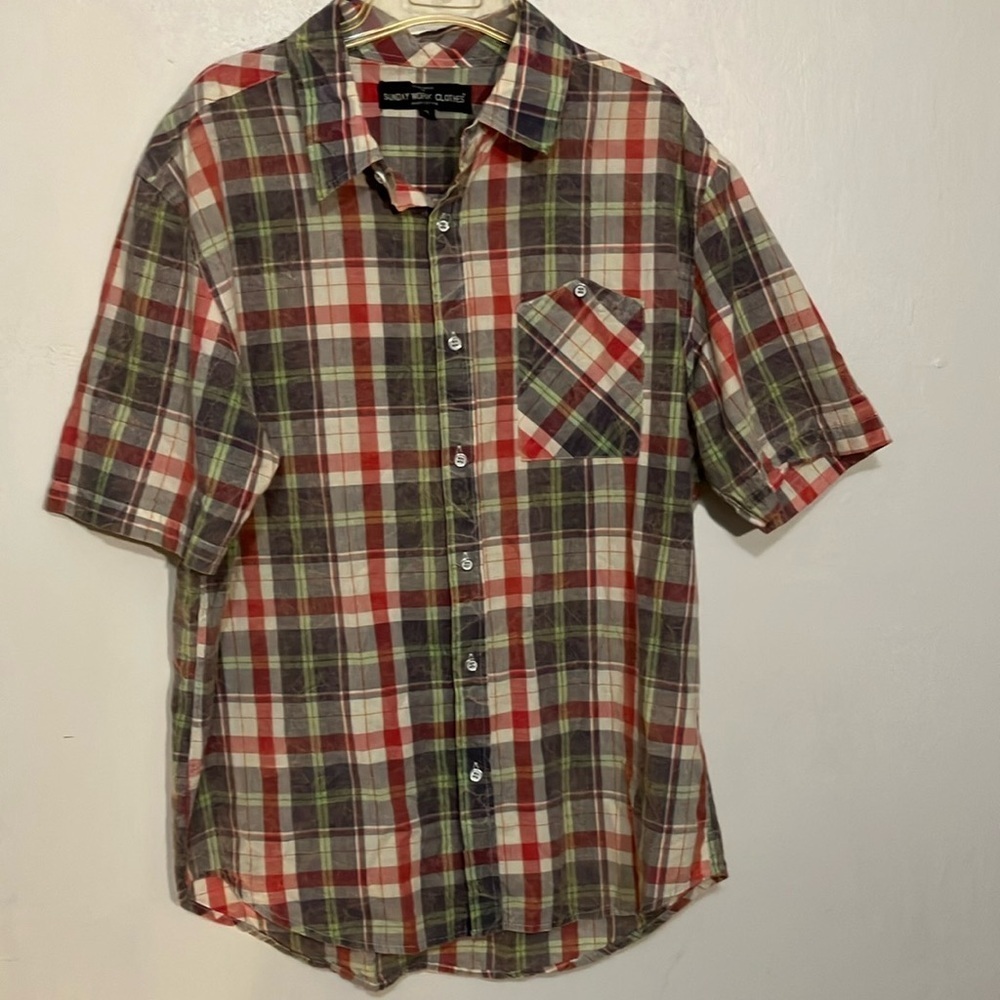 Sunday Work Clothes NYC XL plaid shirt